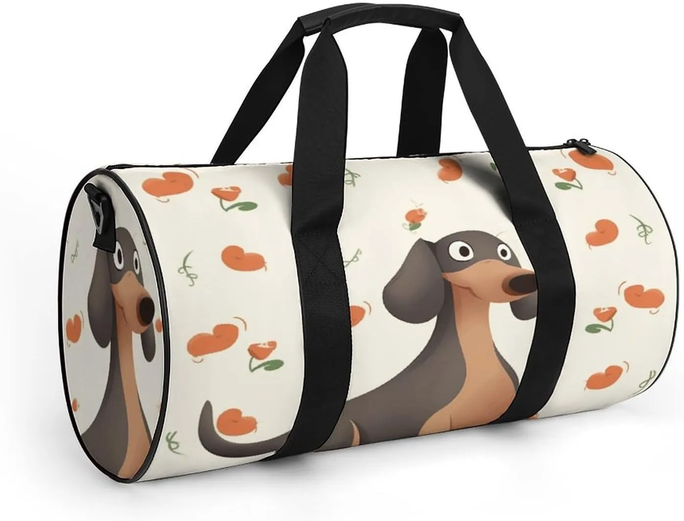 I Love My Dog Dachshunds Gym Bag Small Travel Duffle Bag with Compartment Carry On Weekender Bag for Women Men