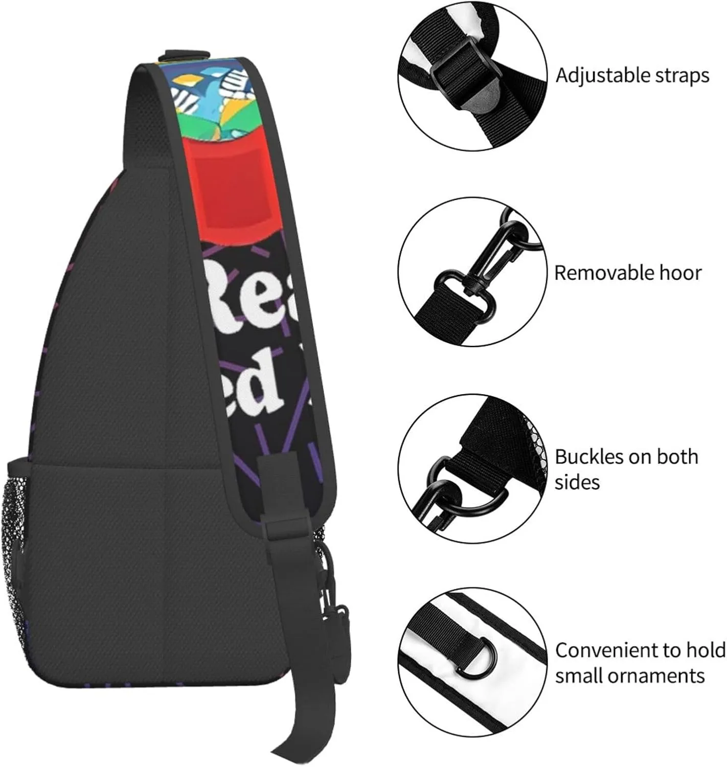 I Read Banned Books Crossbody Backpack For Men Women Sling Shoulder Dachshunds Dog Chest Bag Lightweight One Strap Multipurpose Travel Hiking Daypack