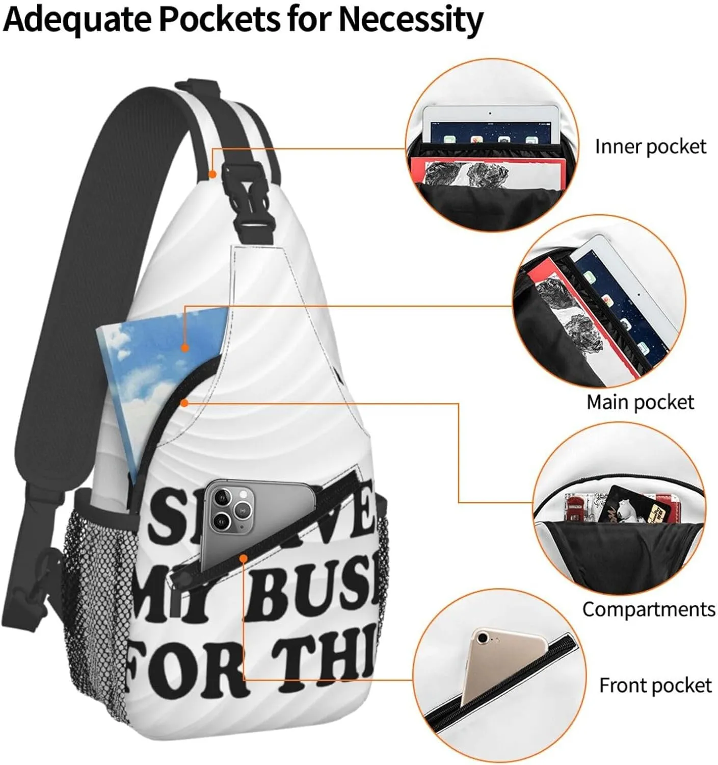 I Shaved My Bush For This Crossbody For Men Women Sling Chest Bag Shoulder Bag Lightweight One Strap Backpack Multipurpose Travel Hiking Daypack