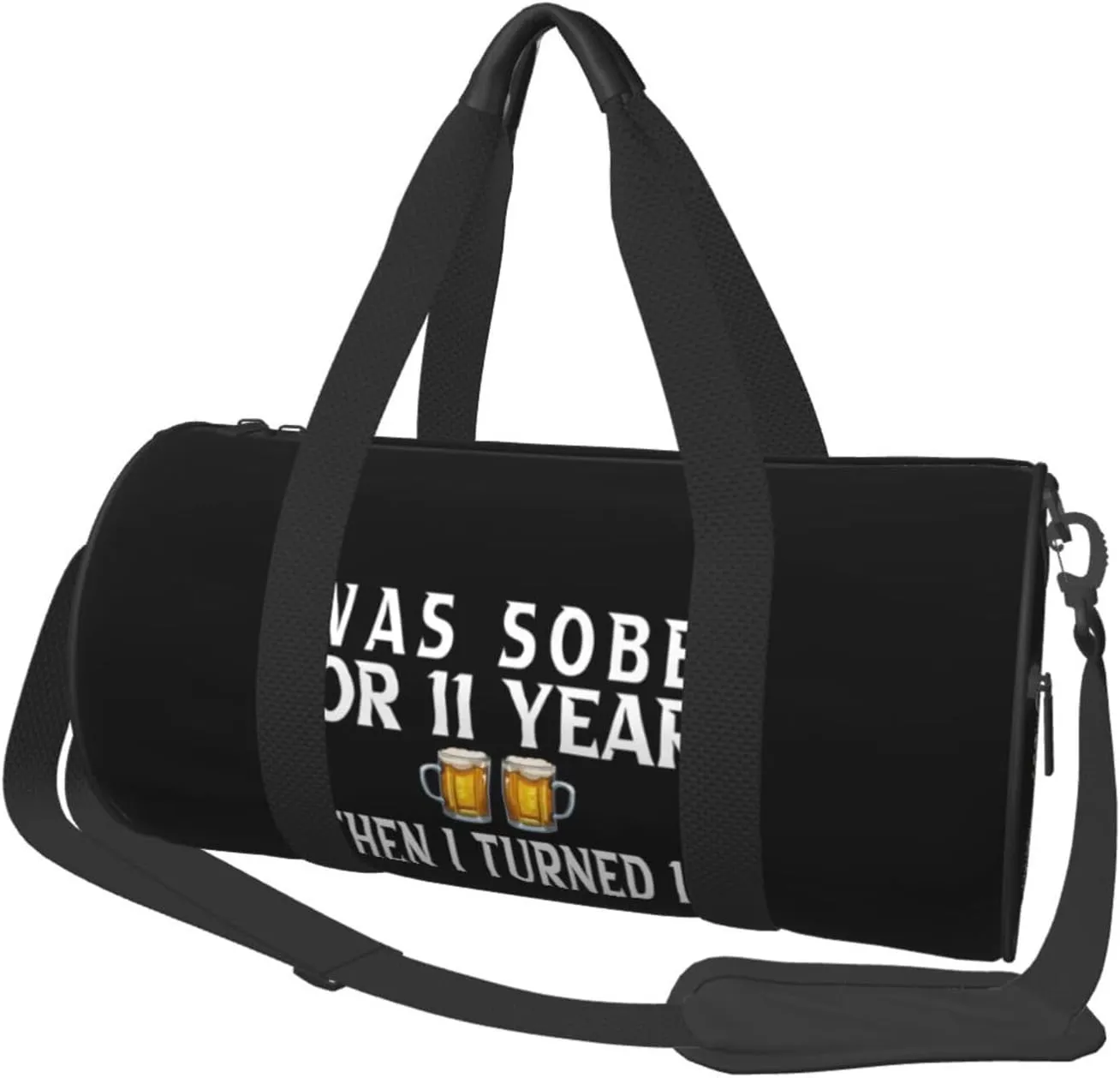 I Was Sober For 11 Years Then I Turned 12 Duffel Bag Gym Bag Travel Sports Tote Large Foldable Beach Swim Yoga2