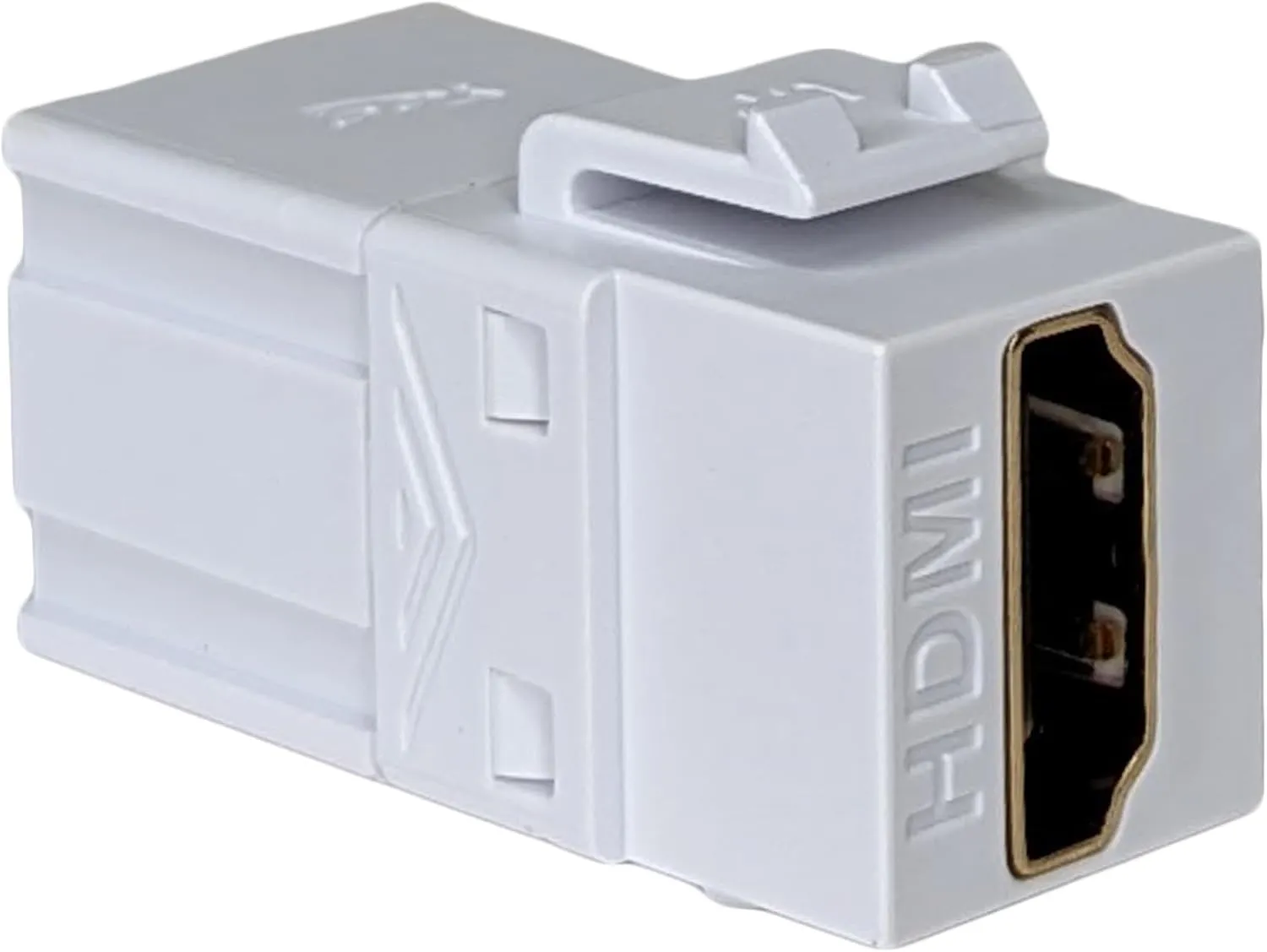 ICC 4K HDMI Keystone Jack with 4K @ 60Hz Video, Female to Female HDMI Jack, HD Style for Wall Plate in White, 10-Pack