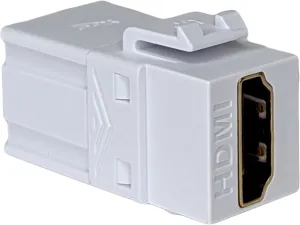 ICC 4K HDMI Keystone Jack with 4K @ 60Hz Video, Female to Female HDMI Jack, HD Style for Wall Plate in White, 10-Pack