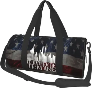 I'D Rather Be Trading Traders Forex Stocks Day Duffel Bag Gym Bag Travel Sports Tote Large Foldable Beach Swim Yoga9