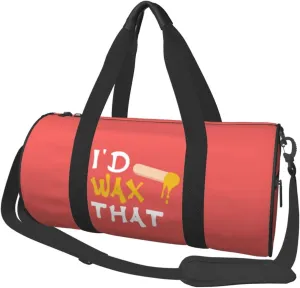 I'D Wax That Duffel Bag Gym Bag Travel Sports Tote Large Foldable Beach Swim Yoga3