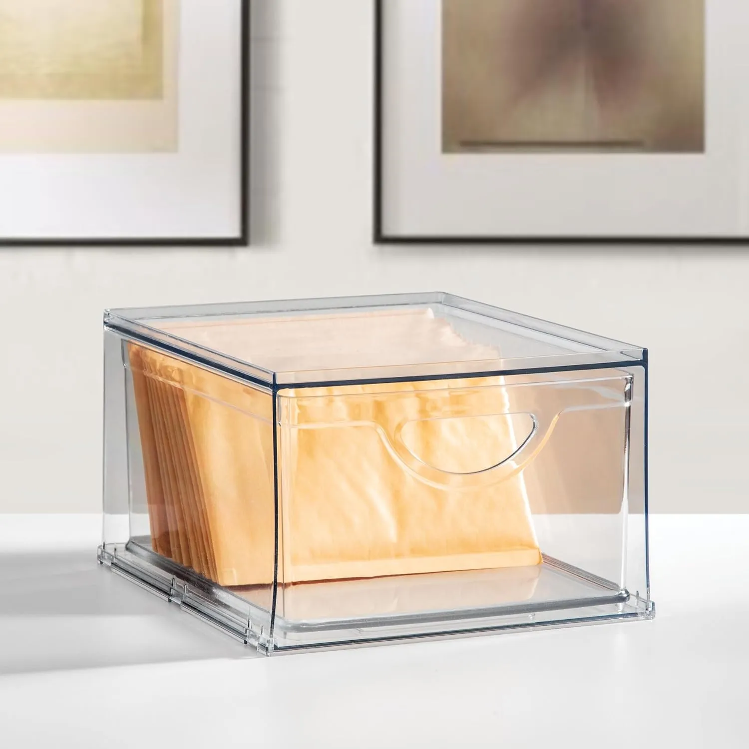 iDesign Stackable Storage Drawer for Fridge, Pantry, or Under Sinks, Clear, Made in USA