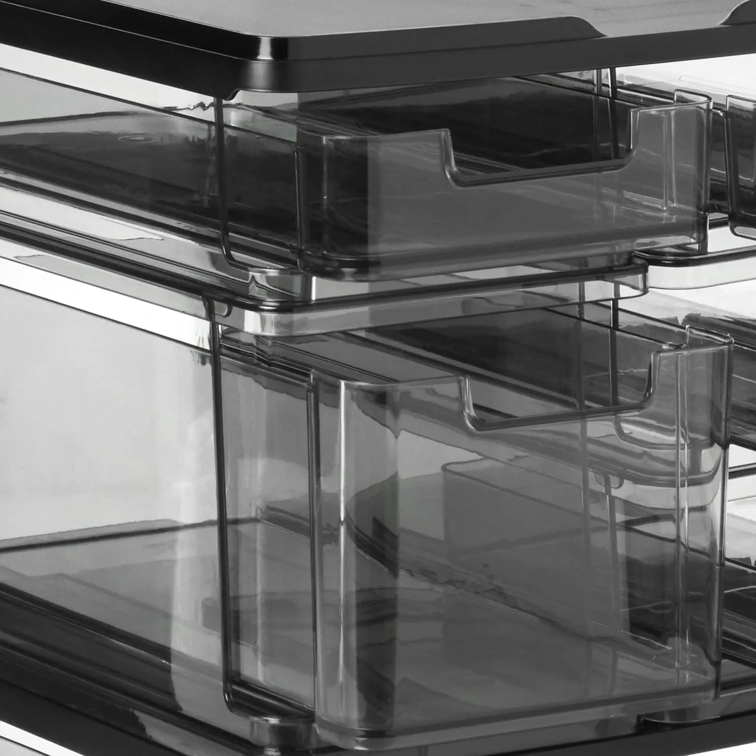 iDesign The Sarah Tanno Collection Large 7-Drawer Stacking Cosmetic Organizer Cart, Smoke/Black