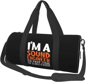 I'M A Sound Engineer To Save Time Duffel Bag Gym Bag Travel Sports Tote Large Foldable Beach Swim Yoga2
