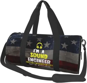 I'M A Sound Engineer To Save Time Duffel Bag Gym Bag Travel Sports Tote Large Foldable Beach Swim Yoga8