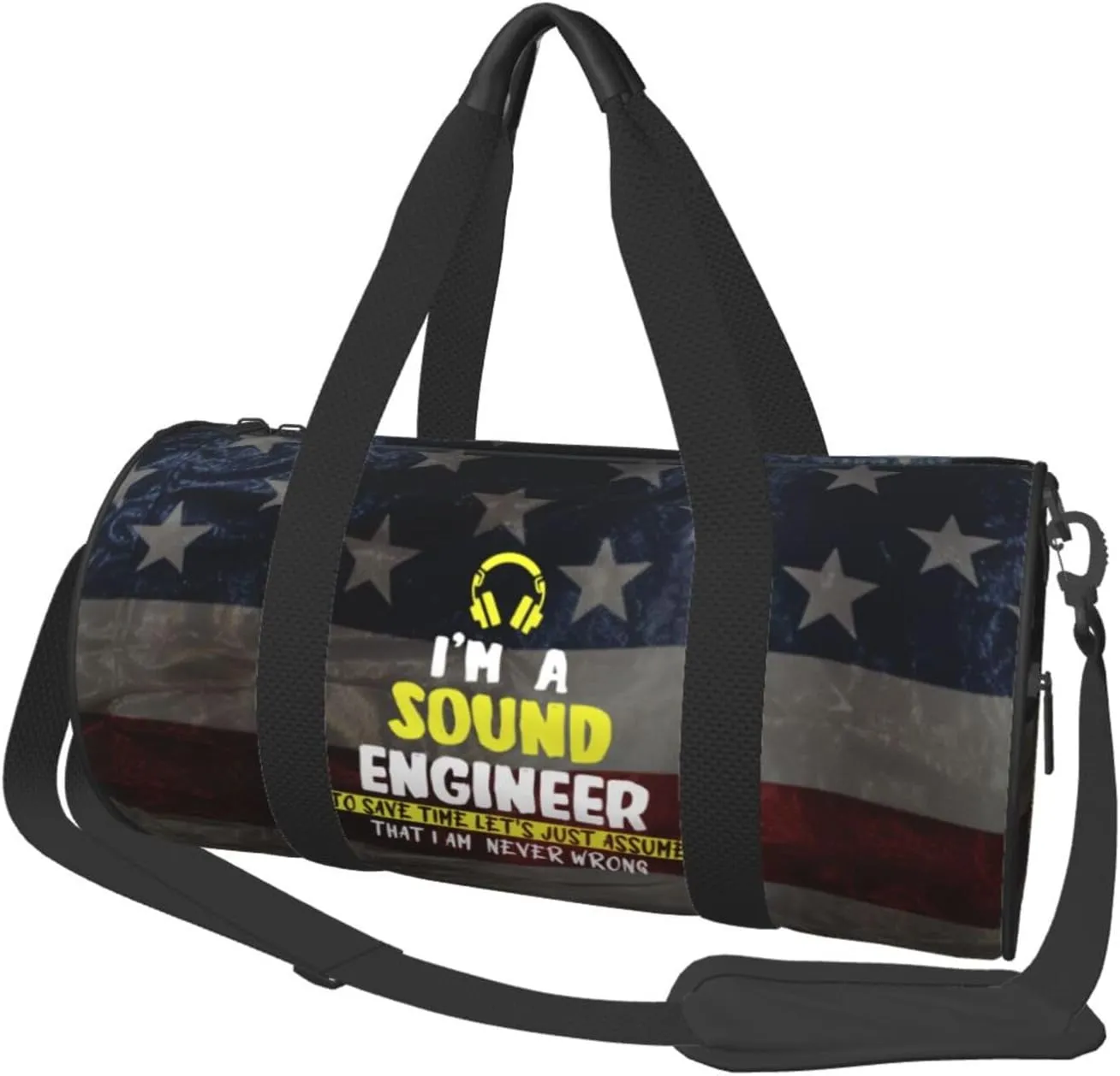 I'M A Sound Engineer To Save Time Duffel Bag Gym Bag Travel Sports Tote Large Foldable Beach Swim Yoga8