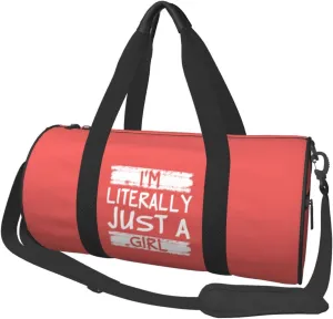 I'M Literally Just A Girl Duffel Bag Gym Bag Travel Sports Tote Large Foldable Beach Swim Yoga0