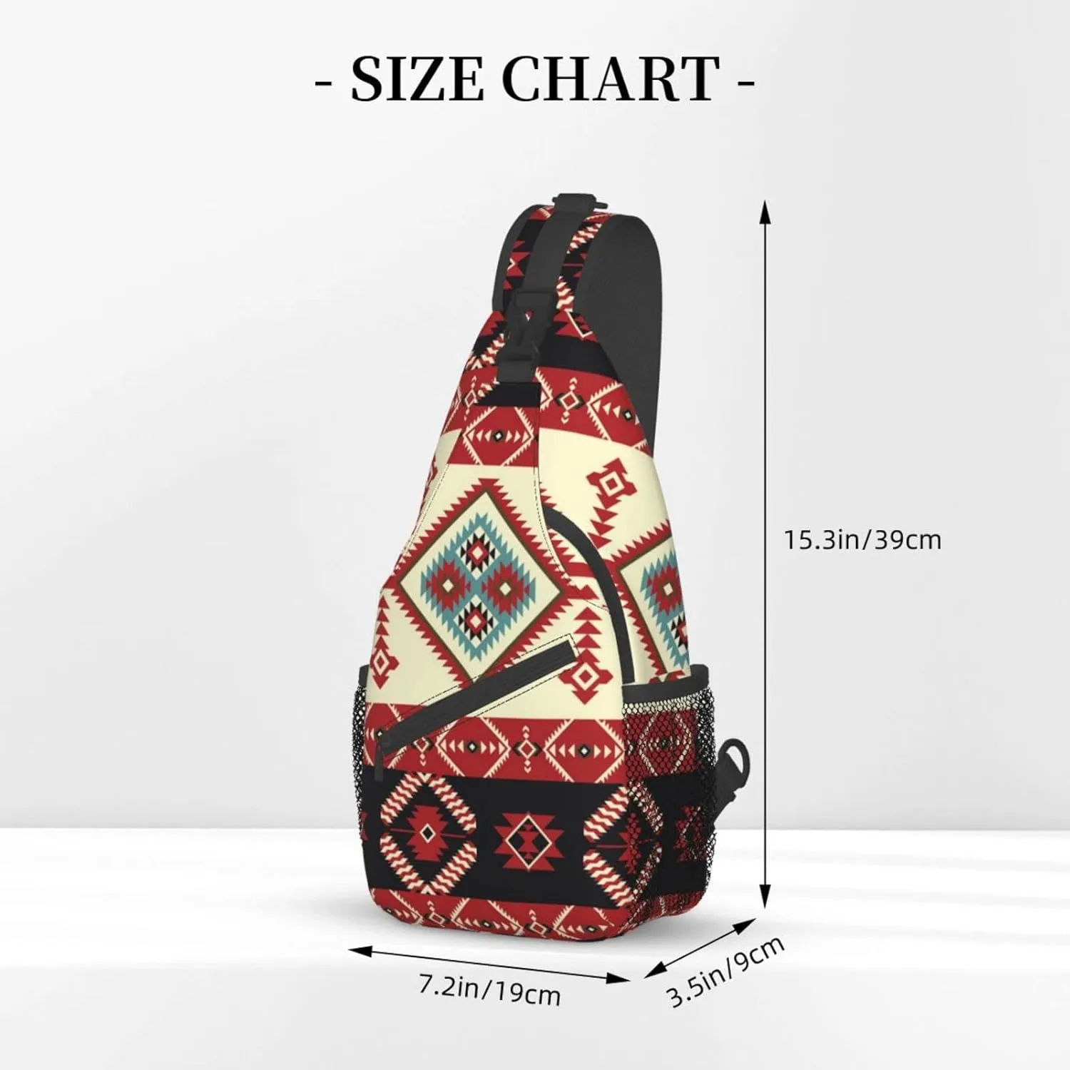 Indian Native American Sling Backpack,Travel Hiking Daypack Crossbody Shoulder Bag for Men Women