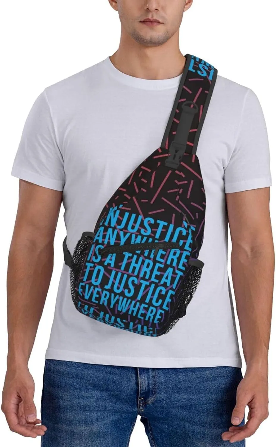 Injustice Anywhere Is A Threat To Justice Everywhere Small Crossbody Backpack Sling Bag For Men Women Mini One Shoulder Chest Bags Gym Sport Travel Hiking Daypack