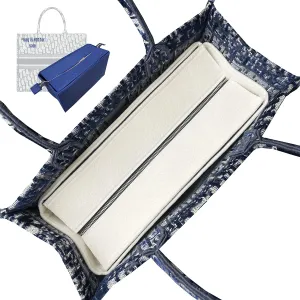 Insert for Book Tote Organizer Medium, Small Book Tote Organizer Insert Best Fit Detailed Size, Large Book Tote Bag Organizer Premium Felt Handmade (For Small Book Tote, Geyser Blue)