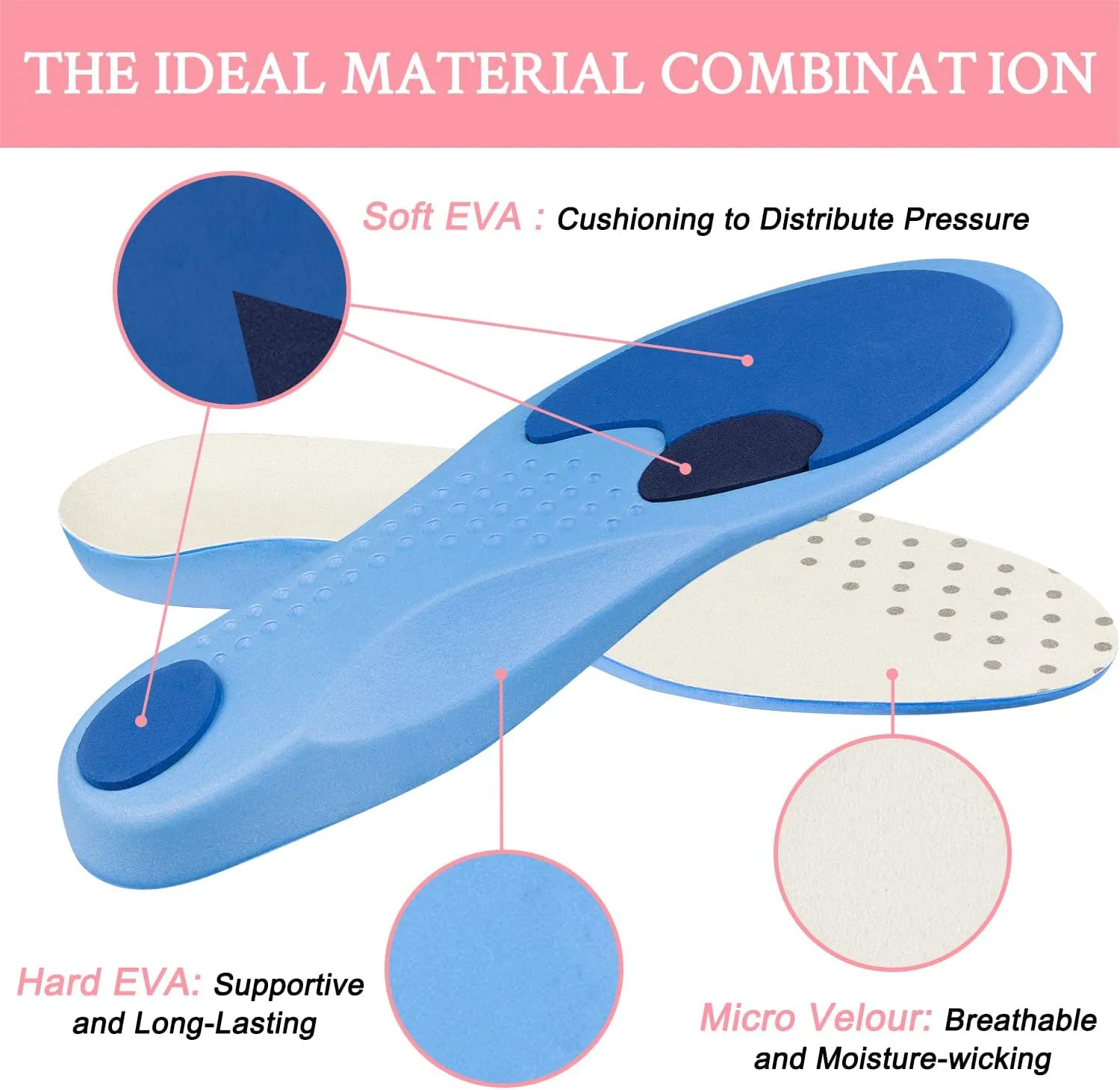 Inserts for Vionic Shoes Replacement, Cuttable Arch Support Orthotic Insoles for Women Trim to Fit