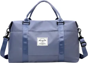 INVODA Travel Duffel Bag Sports Tote Gym Bag Shoulder Weekender Overnight Bag Carry on Travel Bag for Women (Blue)