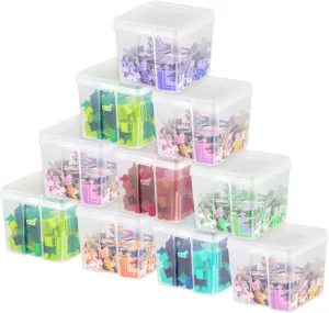 IRIS USA Vertical Storage Container Bin for Home & Office Organization, Small, Tall Space-Saving Big Capacity Stackable Plastic Organizer Box for Stationery Pantry Cosmetics & More, Clear, 10 Pack