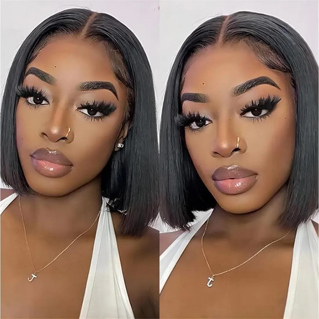 ISEE Hair M Cap 9x6 Bob Wig Human Hair Glueless Wigs Pre Plucked Pre Cut HD Lace Front Glueless Wigs Human Hair 180% Density Short Straight Bob Wigs for Black Women 10 inch