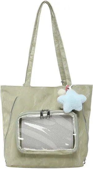 Itabag badge display bag with star pendant that can be carried on both shoulders, suitable for daily wear and fashion shows