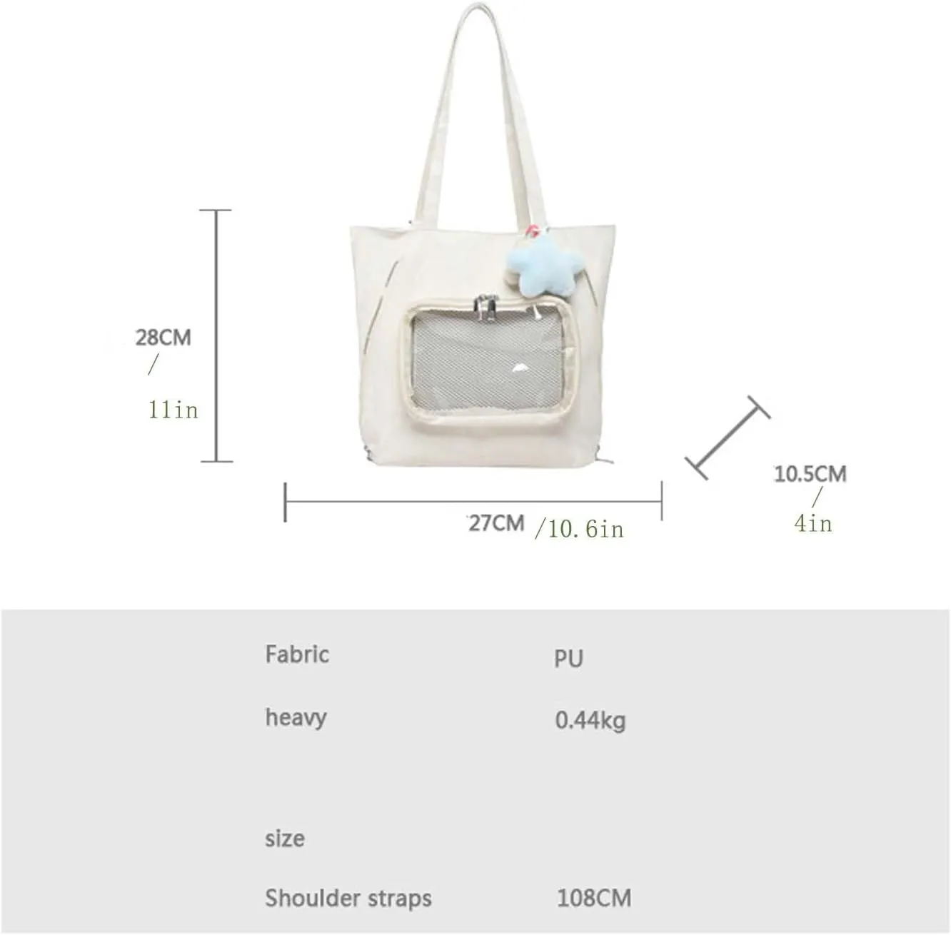Itabag badge display bag with star pendant that can be carried on both shoulders, suitable for daily wear and fashion shows