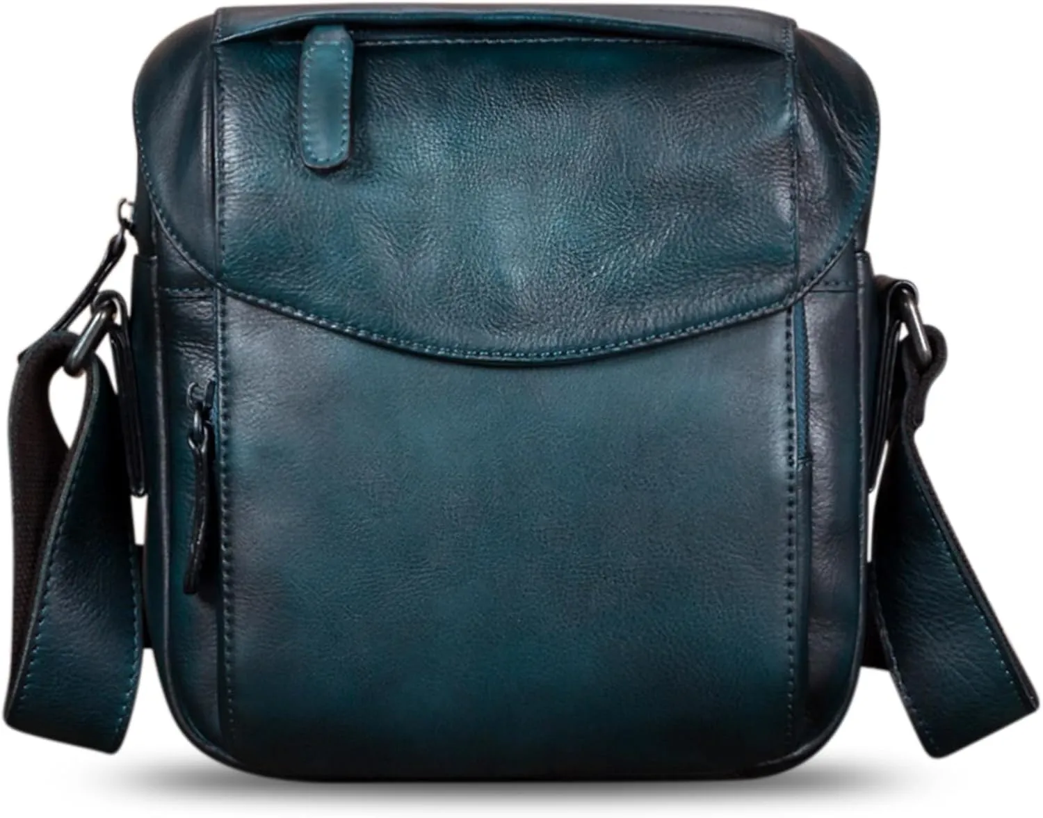 IVTG Genuine Leather Messenger Bag for Men Crossbody Shoulder Bag Satchel Casual Sling Daypack Work Business Daily Purse