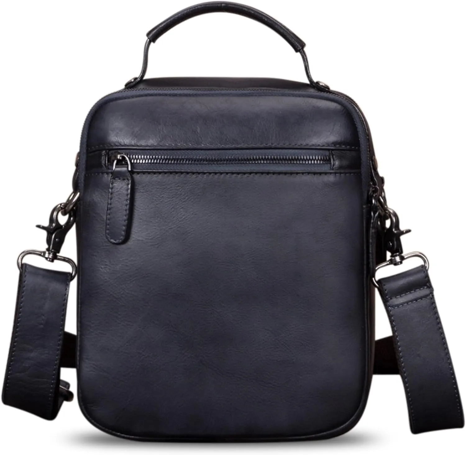 IVTG Genuine Leather Messenger Bag for Men Sling Purse Crossbody Shoulder Bags Satchel for Work Business Handbags