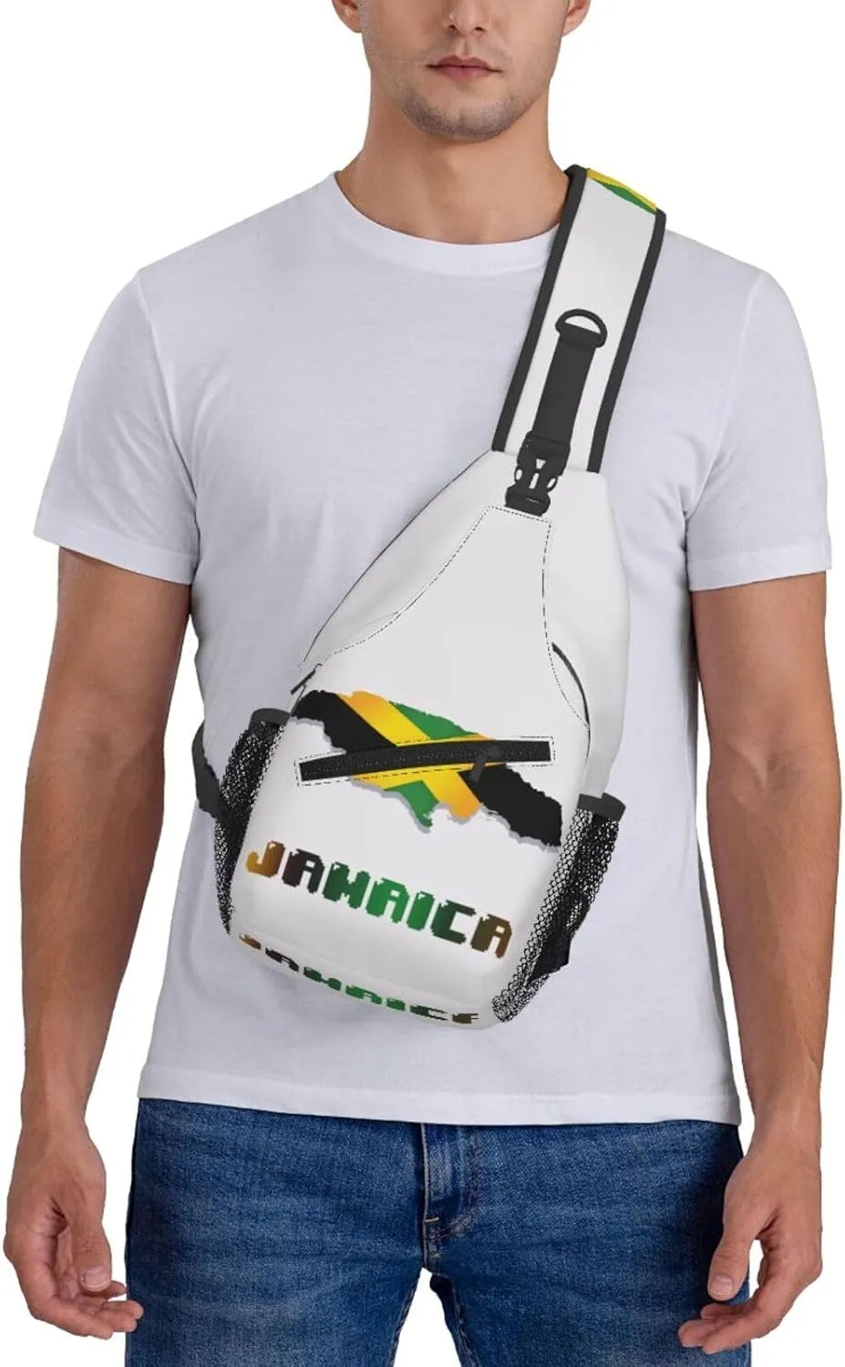 Jamaica Crossbody Bag Jamaica Flag Shoulder Bag Backpack Jamaican Sling Bag Jamaican Chest Casual Daypack Bag