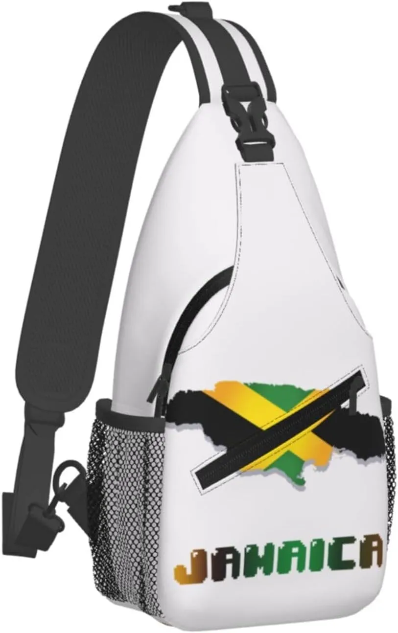 Jamaica Crossbody Bag Jamaica Flag Shoulder Bag Backpack Jamaican Sling Bag Jamaican Chest Casual Daypack Bag