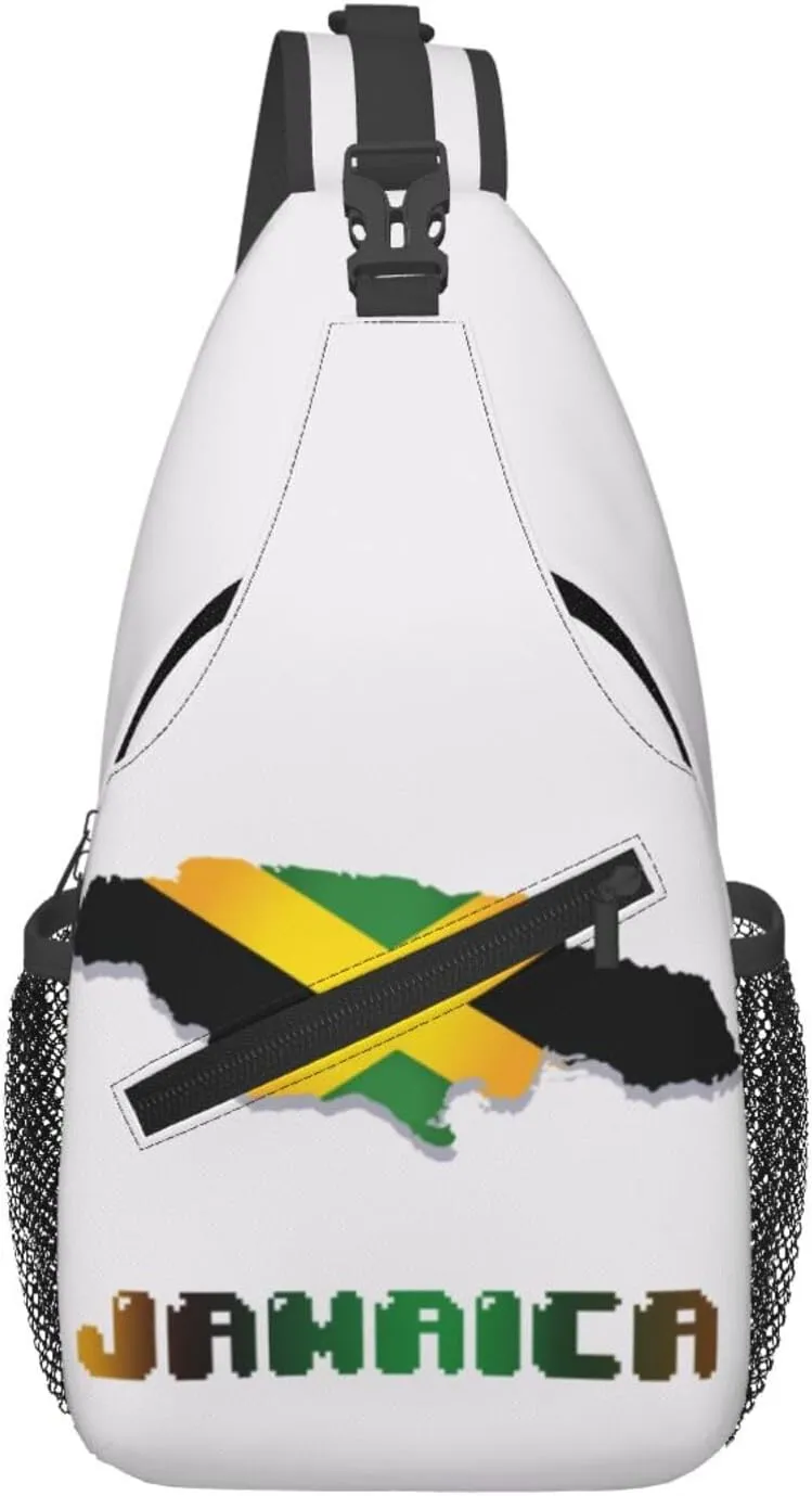 Jamaica Crossbody Bag Jamaica Flag Shoulder Bag Backpack Jamaican Sling Bag Jamaican Chest Casual Daypack Bag