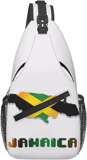 Jamaica Crossbody Bag Jamaica Flag Shoulder Bag Backpack Jamaican Sling Bag Jamaican Chest Casual Daypack Bag
