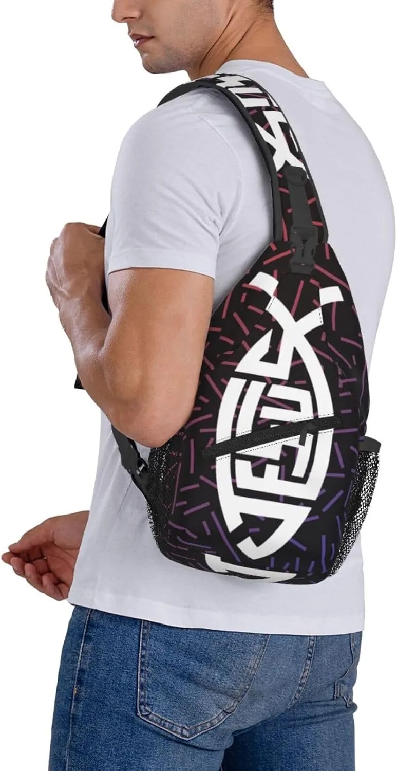 Je-Sus Fish Crossbody For Men Women Sling Chest Bag Shoulder Bag Lightweight One Strap Backpack Multipurpose Travel Hiking Daypack