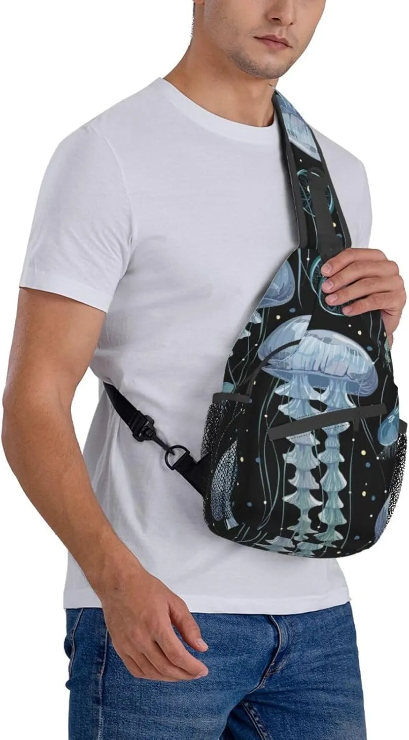 Jellyfish Crossbody Bag Funny Shoulder Bag Backpack Cute Sling Bag Chest Casual Daypack for Outdoor