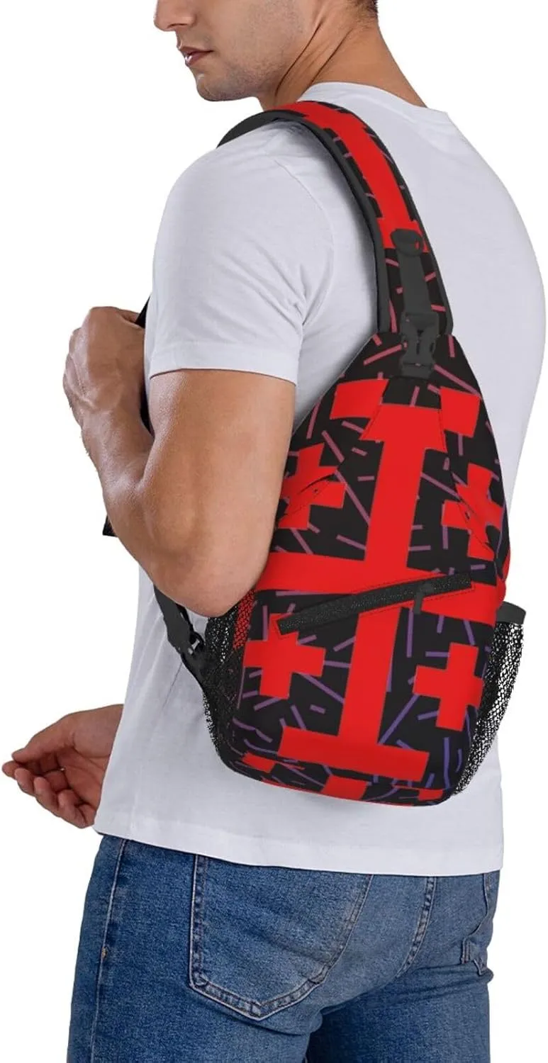 Jerusalem Catholic Cross Small Crossbody Backpack Sling Bag For Men Women Mini One Shoulder Chest Bags Gym Sport Travel Hiking Daypack