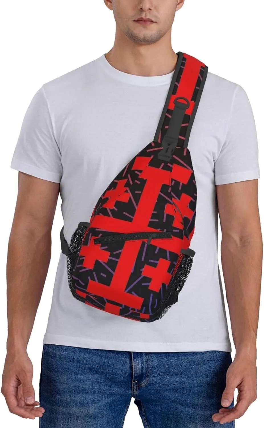 Jerusalem Catholic Cross Small Crossbody Backpack Sling Bag For Men Women Mini One Shoulder Chest Bags Gym Sport Travel Hiking Daypack