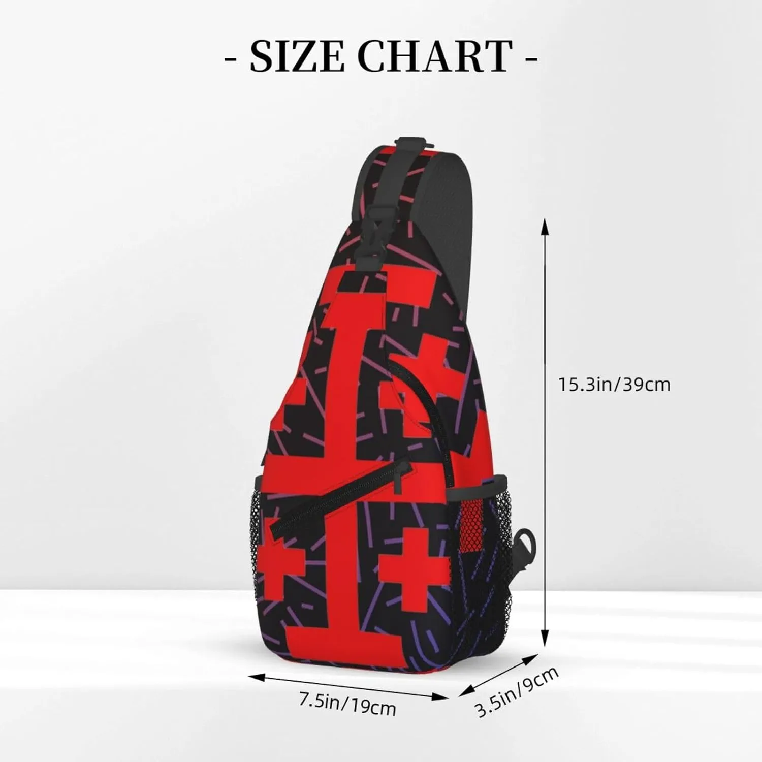 Jerusalem Catholic Cross Small Crossbody Backpack Sling Bag For Men Women Mini One Shoulder Chest Bags Gym Sport Travel Hiking Daypack