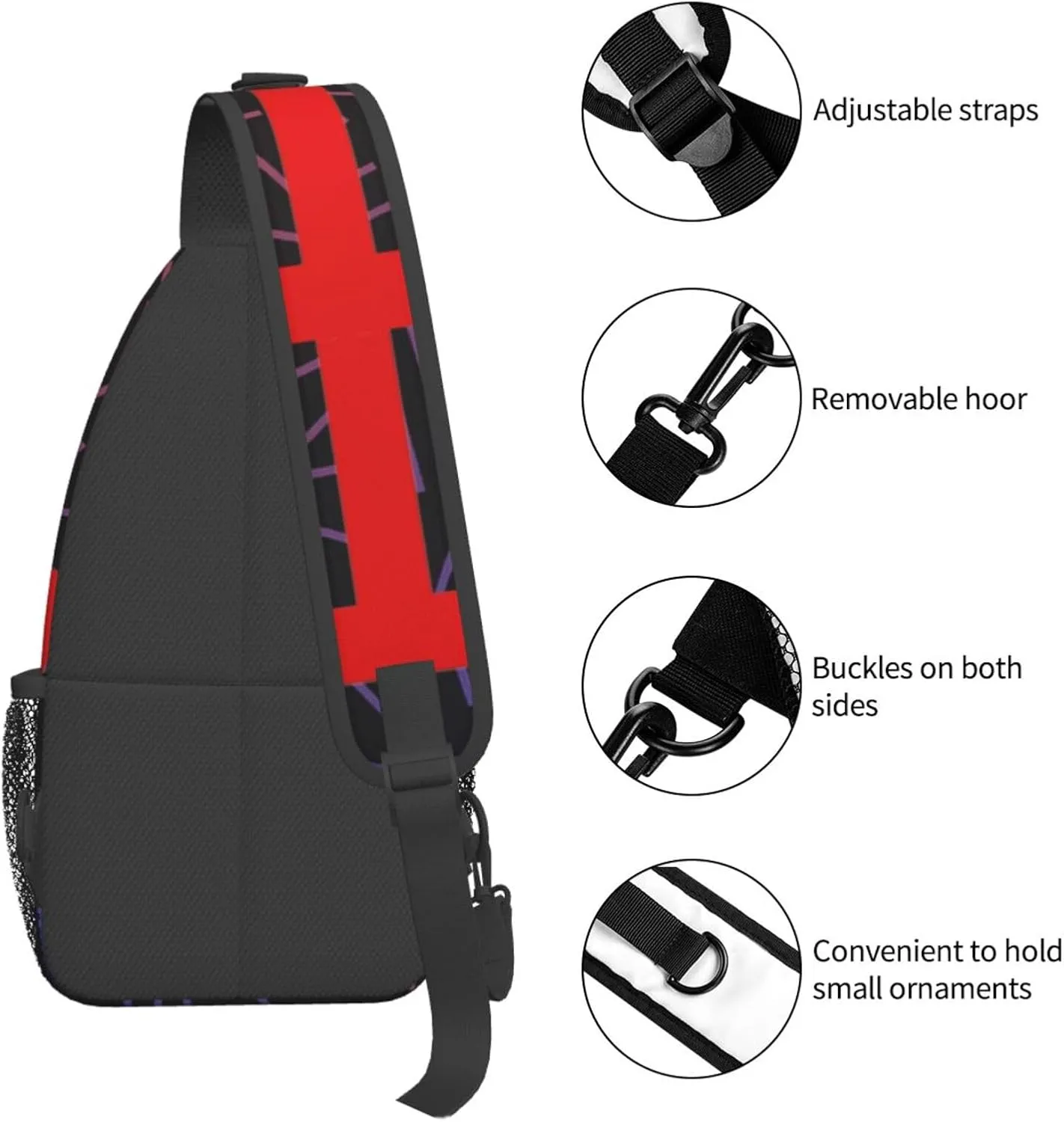 Jerusalem Catholic Cross Small Crossbody Backpack Sling Bag For Men Women Mini One Shoulder Chest Bags Gym Sport Travel Hiking Daypack