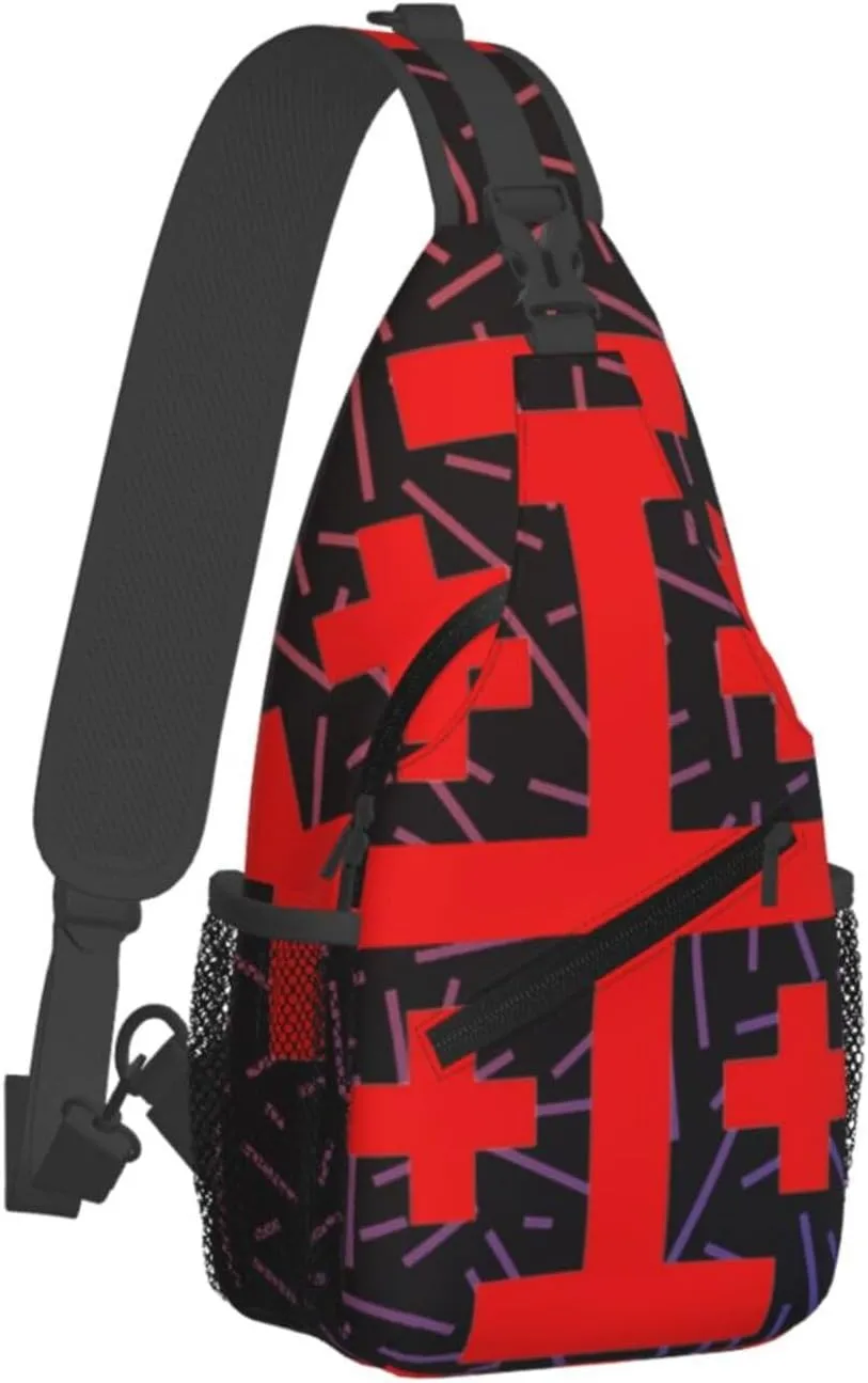 Jerusalem Catholic Cross Small Crossbody Backpack Sling Bag For Men Women Mini One Shoulder Chest Bags Gym Sport Travel Hiking Daypack