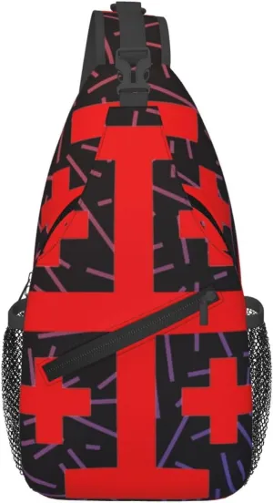 Jerusalem Catholic Cross Small Crossbody Backpack Sling Bag For Men Women Mini One Shoulder Chest Bags Gym Sport Travel Hiking Daypack