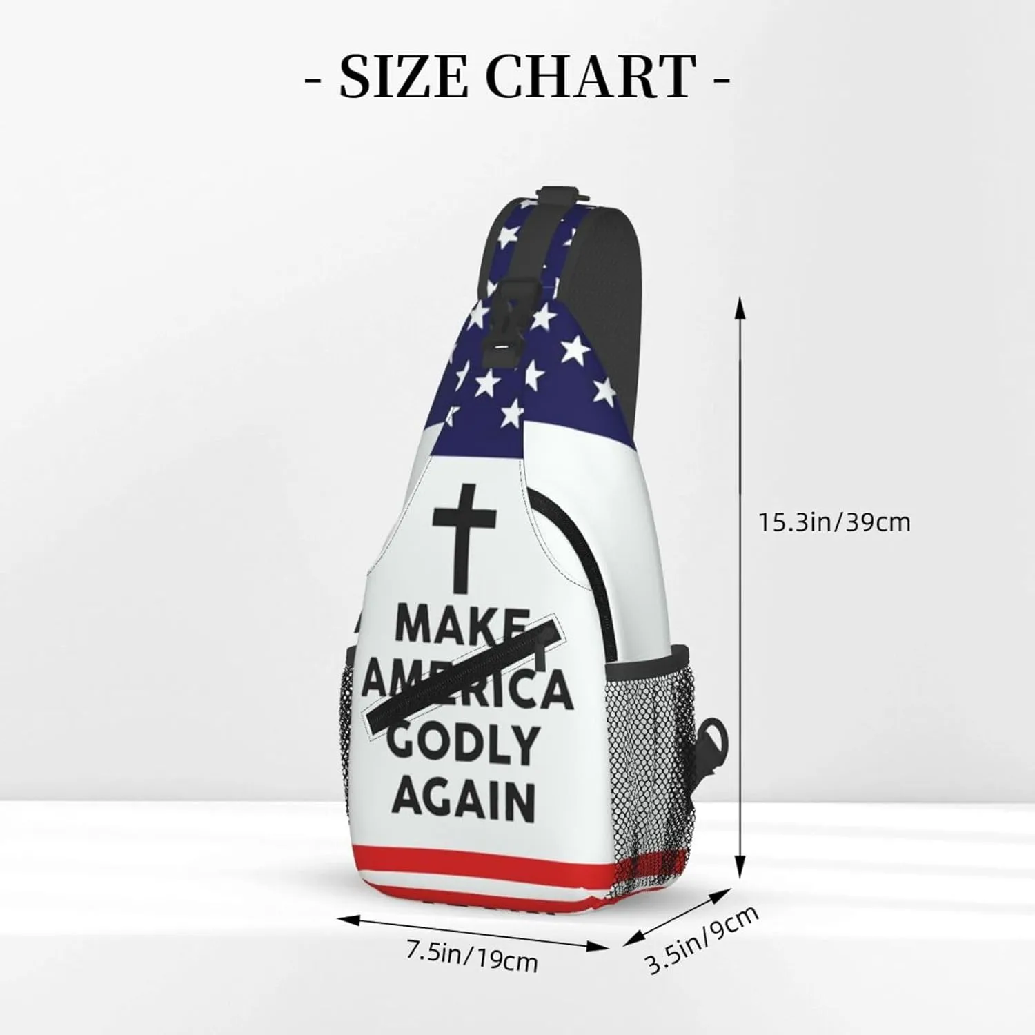 Jesus Make America Godly Again Crossbody Backpack Dachshunds Dog Chest Bag Lightweight One Strap Backpack Multipurpose Travel Hiking For Men Women