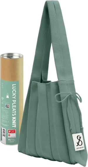 JOSEPH & STACEY Lucky Pleats Knit Bag Solid S | Sustainable Foldable Women's Tote Bag | Lightweight Minimalist Everyday Bag
