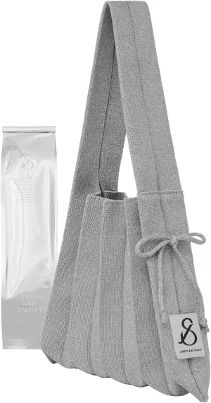 JOSEPH & STACEY Lucky Pleats Knit Bag Starry S | Sustainable Foldable Women's Tote Bag | Lightweight Minimalist Everyday Bag