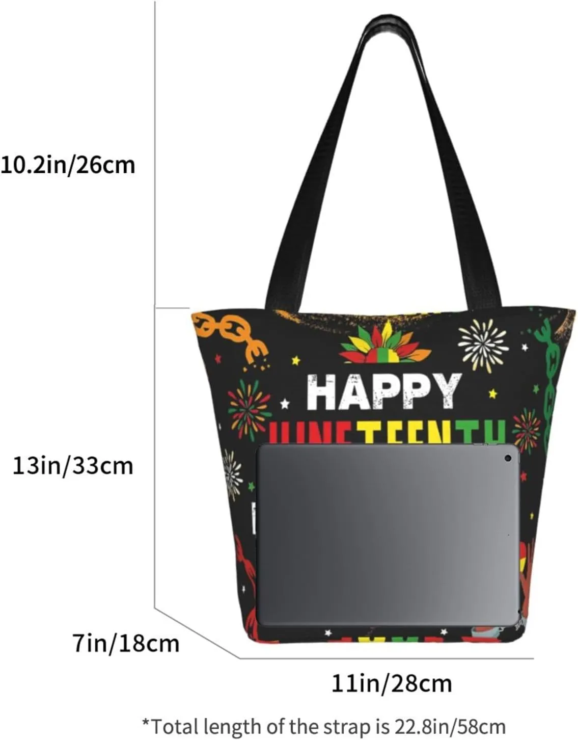 Juneteenth 1865 Sunflower Black History Month Women's Tote Bag Lightweight Shopping Handbag Travel Shoulder Bag