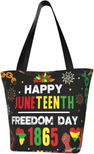 Juneteenth 1865 Sunflower Black History Month Women's Tote Bag Lightweight Shopping Handbag Travel Shoulder Bag