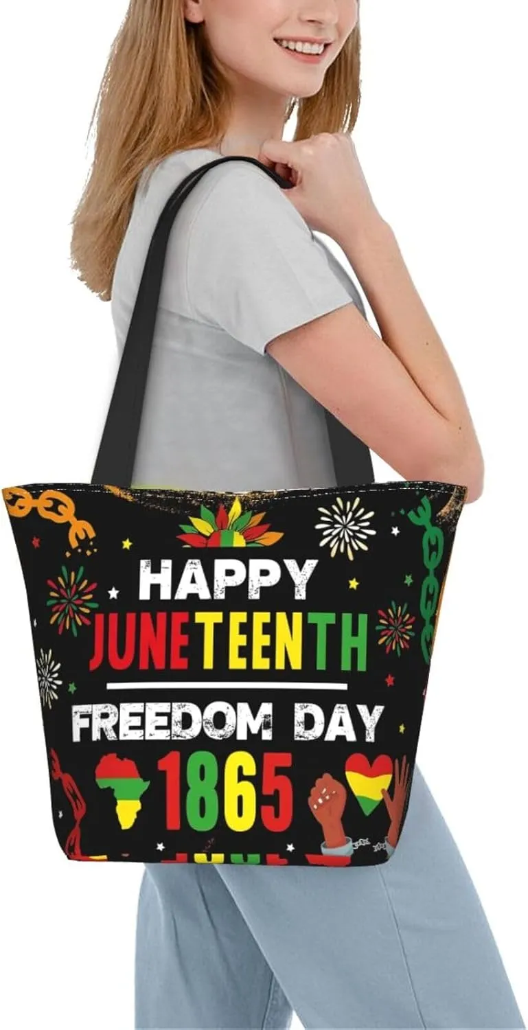 Juneteenth 1865 Sunflower Black History Month Women's Tote Bag Lightweight Shopping Handbag Travel Shoulder Bag