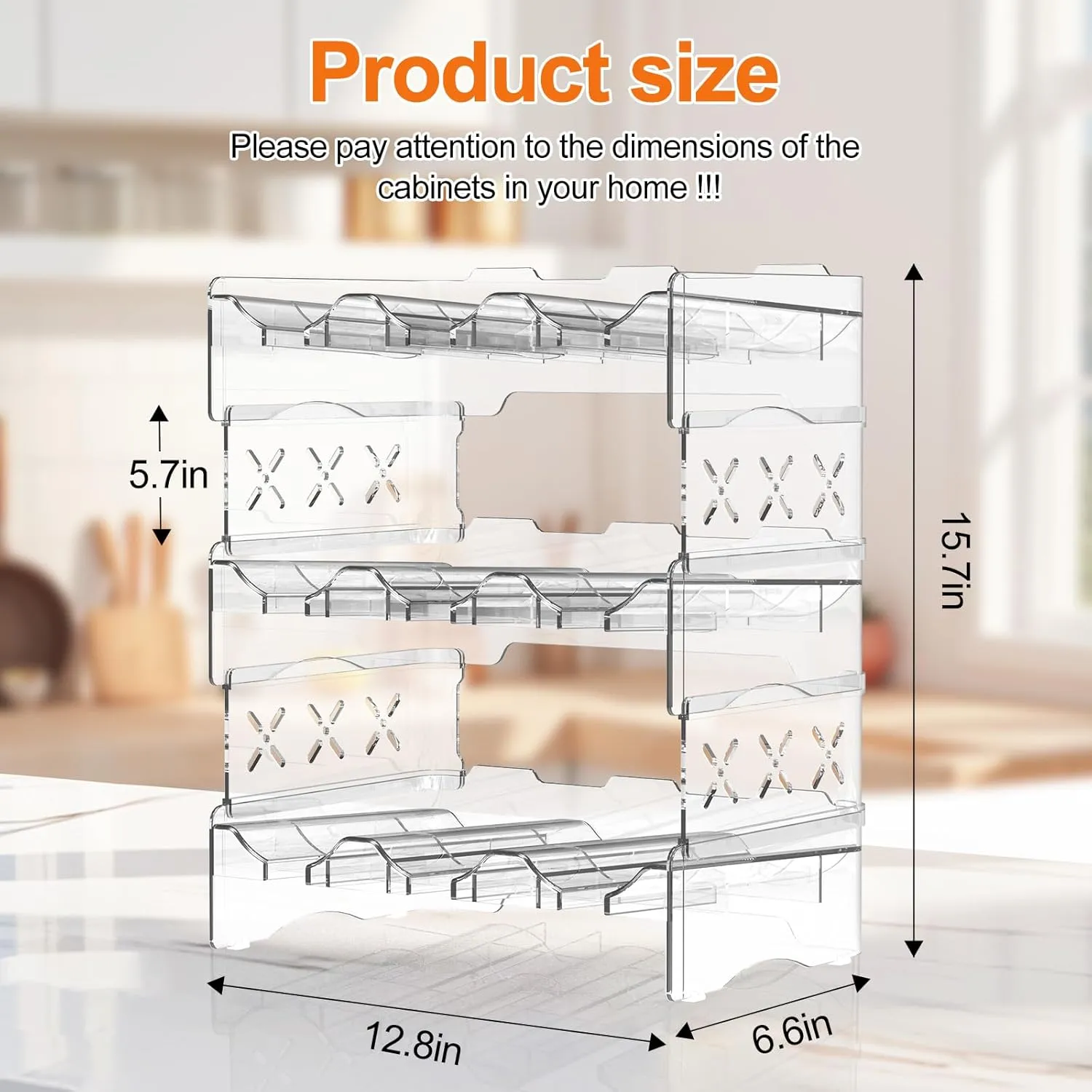 JYPS Water Bottle Tumbler Organizer, Stackable Stanley 40oz with Handle Cup Organizer, Large Water Bottle Holder Stanley Cup Accessories for Cabinet Pantry Kitchen Organizers and Storage(9-Bottle)