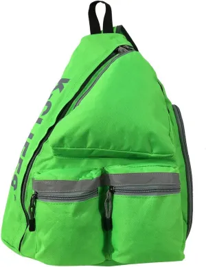 K-Cliffs Safety Sling Backpack Bright Color Travel Body Bag Messenger Bag Daypack School Student Bookbag With Reflective Stripe (Safety Green)