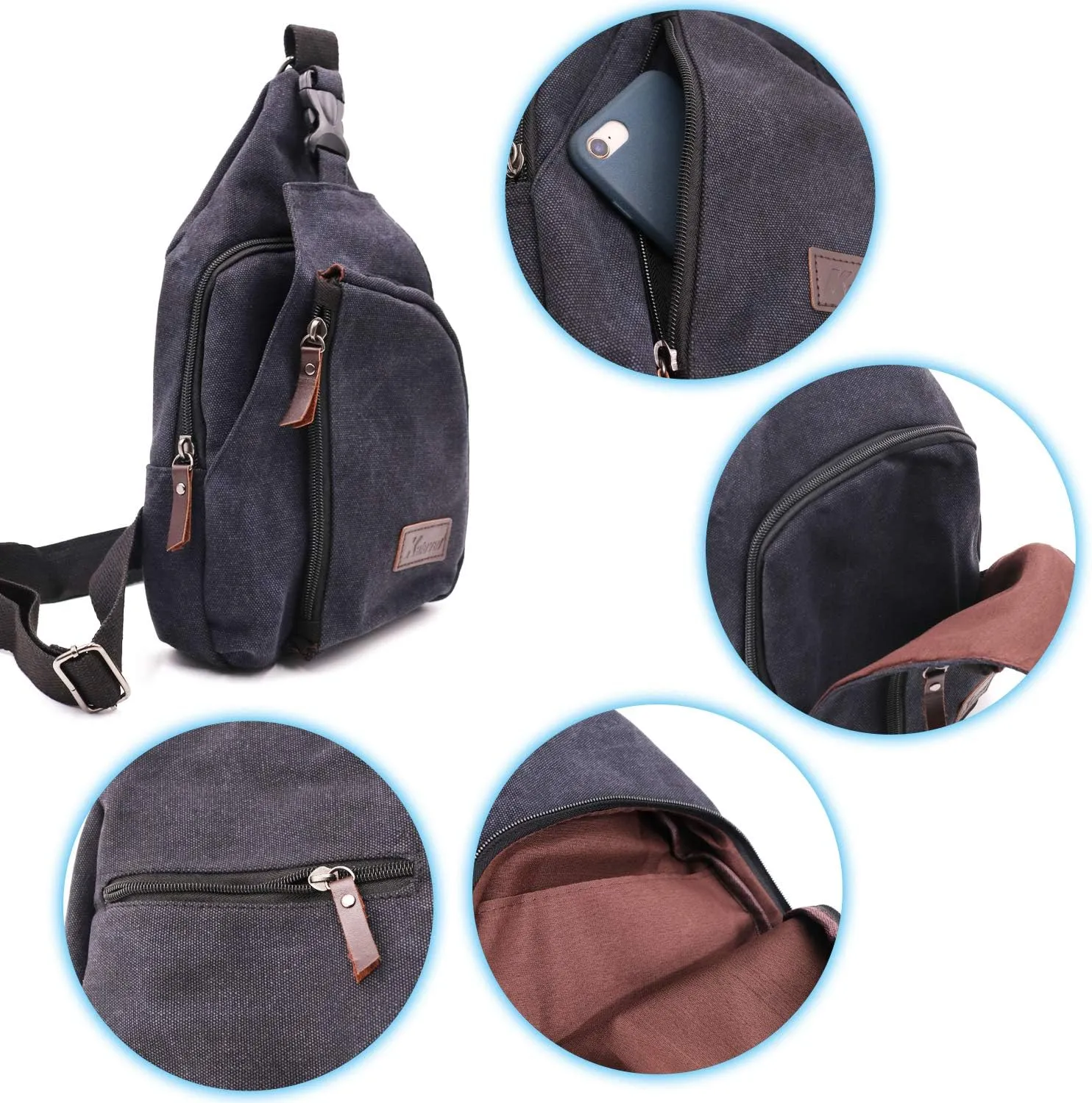Kalevel Outdoor Travel Crossbody Backpack Casual Shoulder Chest Bag Men Women