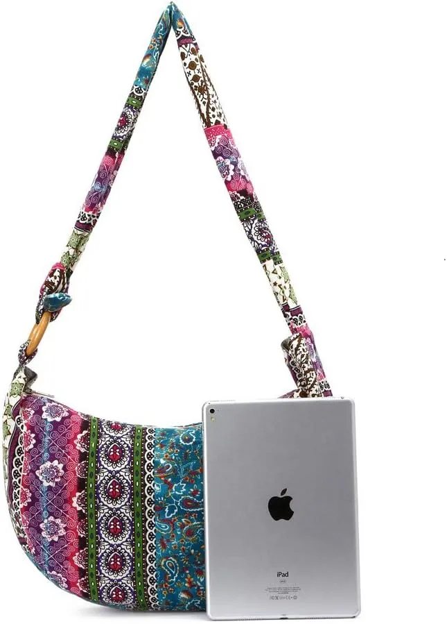 KARRESLY Women's Sling Crossbody Bag Ethnic Style Shoulder Bag with Adjustable Strap