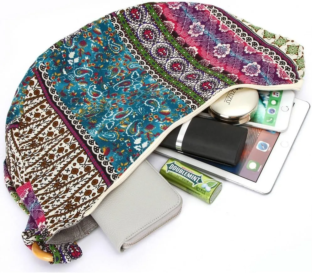 KARRESLY Women's Sling Crossbody Bag Ethnic Style Shoulder Bag with Adjustable Strap