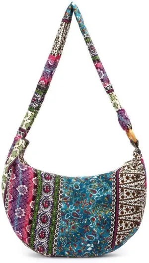 KARRESLY Women's Sling Crossbody Bag Ethnic Style Shoulder Bag with Adjustable Strap