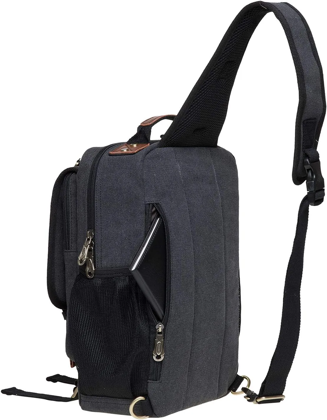 KAUKKO Canvas Messenger Bag Cross Body Shoulder Sling Backpack Travel Hiking Chest Bag